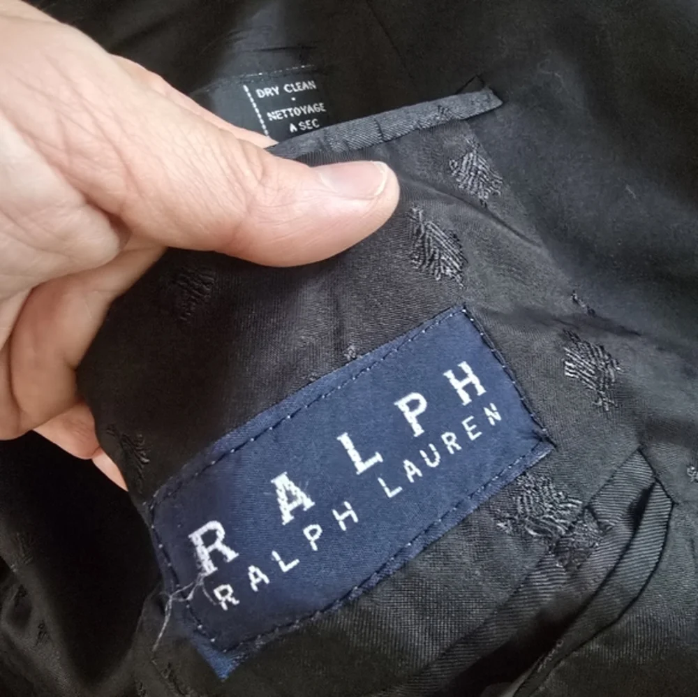 Ralph Lauren Blazer 100% Wool‎ 2 Button Sport Coat Jacket Navy Blue Size 42
